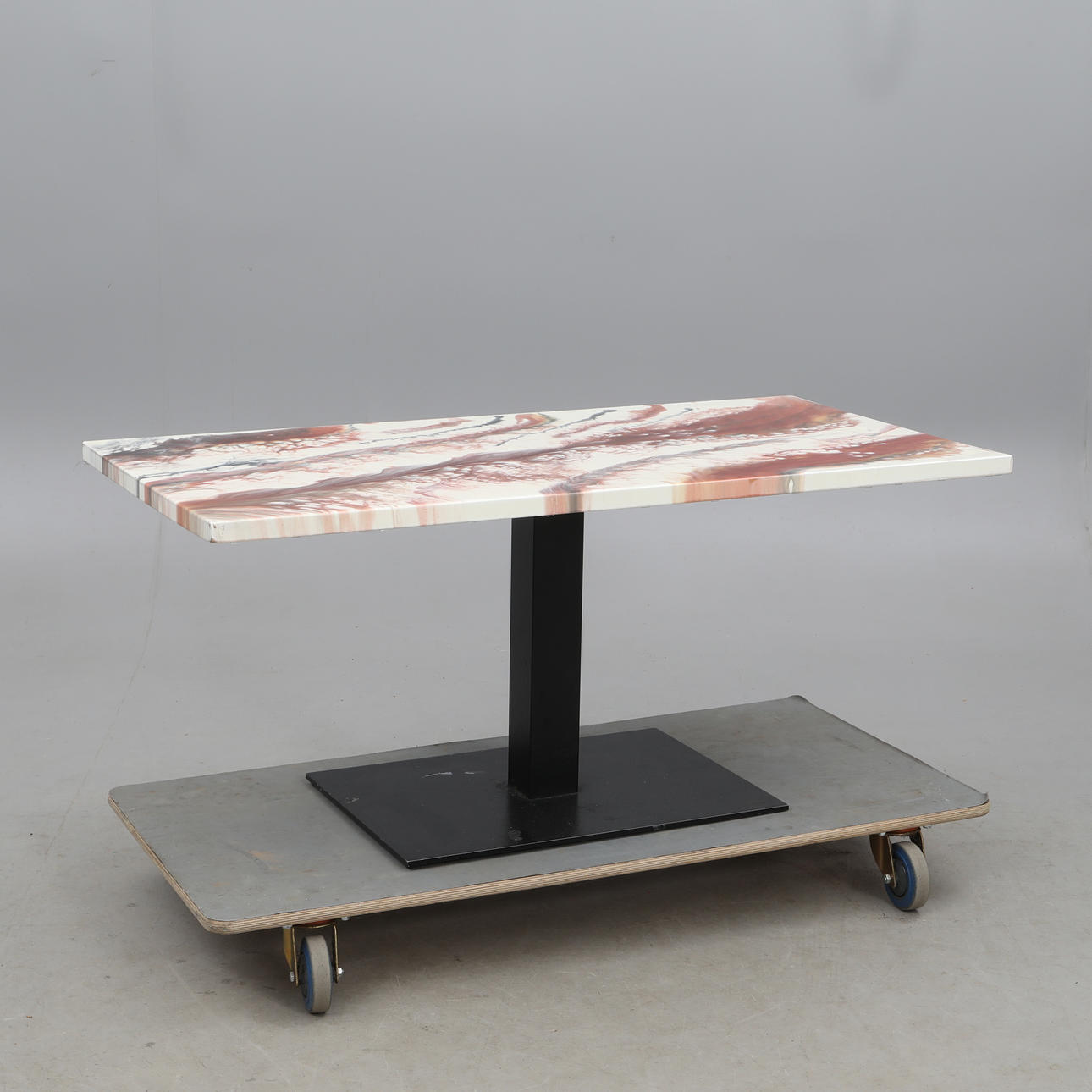 COFFEE TABLE, wood/metal frame.