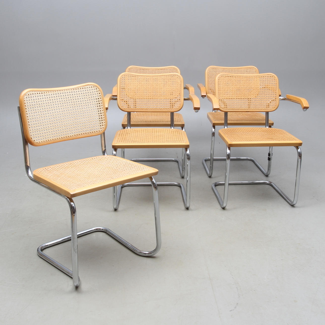 KARMSTOLAR, 4 st samt STOL, Bauhausmodell, Italien, 1900-tal.