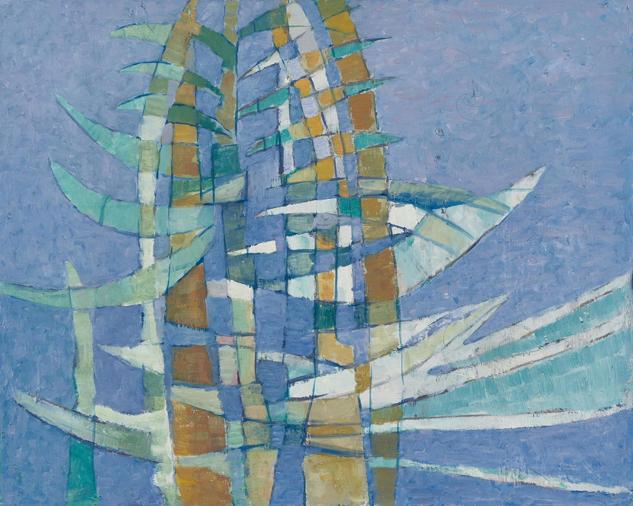 VALLE BREISCH (1901-?): Plane geometric composition, signed (weak signature) Valle Breisch, oil on canvas.