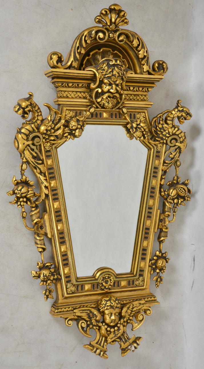 SPEGEL, förgylld, sekelskiftet 1900.