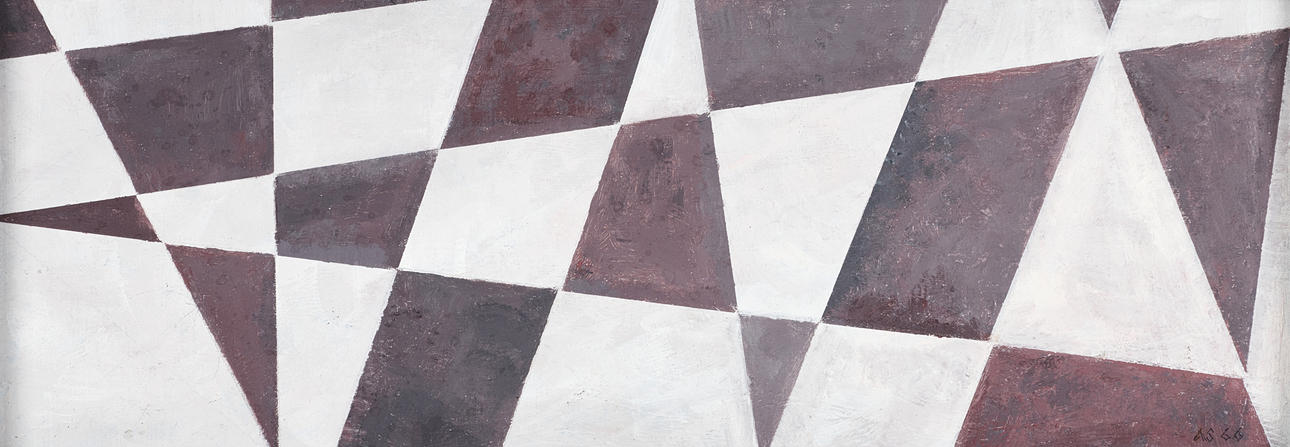 UNIDENTIFIED ARTIST, Composition, signed and dated 1966, oil on panel.