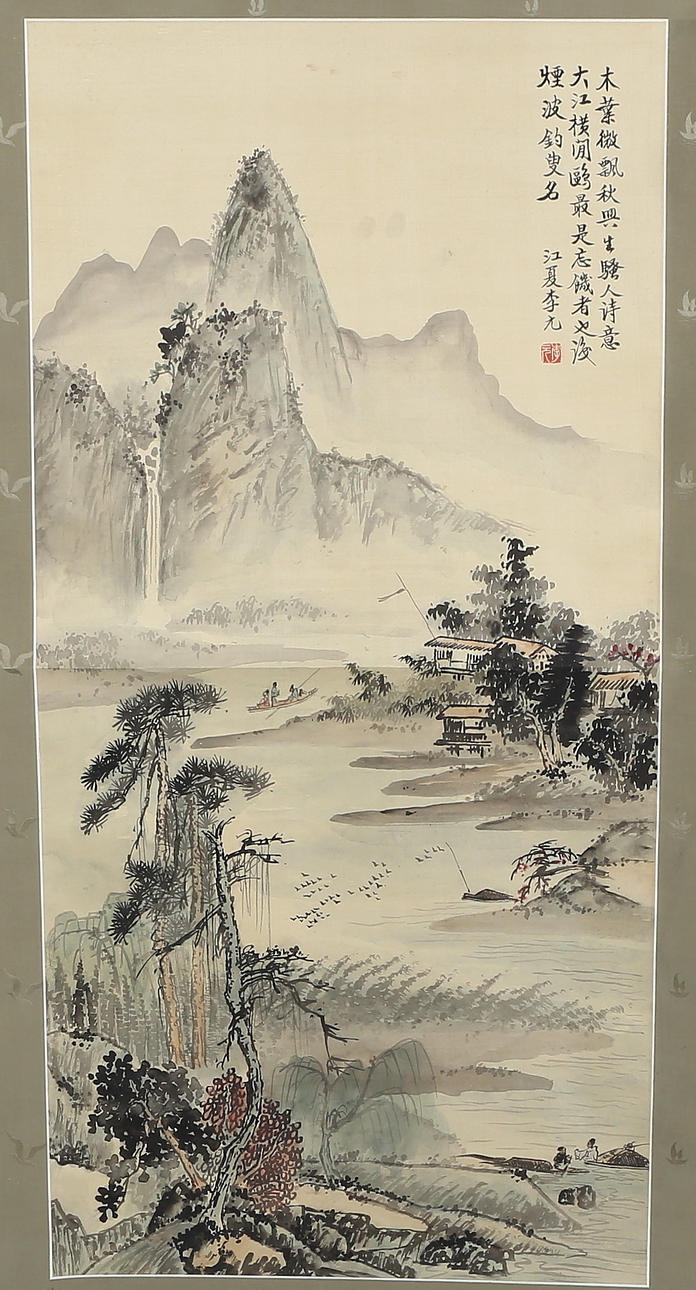 RULLMÅLNINGAR, 2 st, landskap, orientaliska, 1900-talets senare hälft.