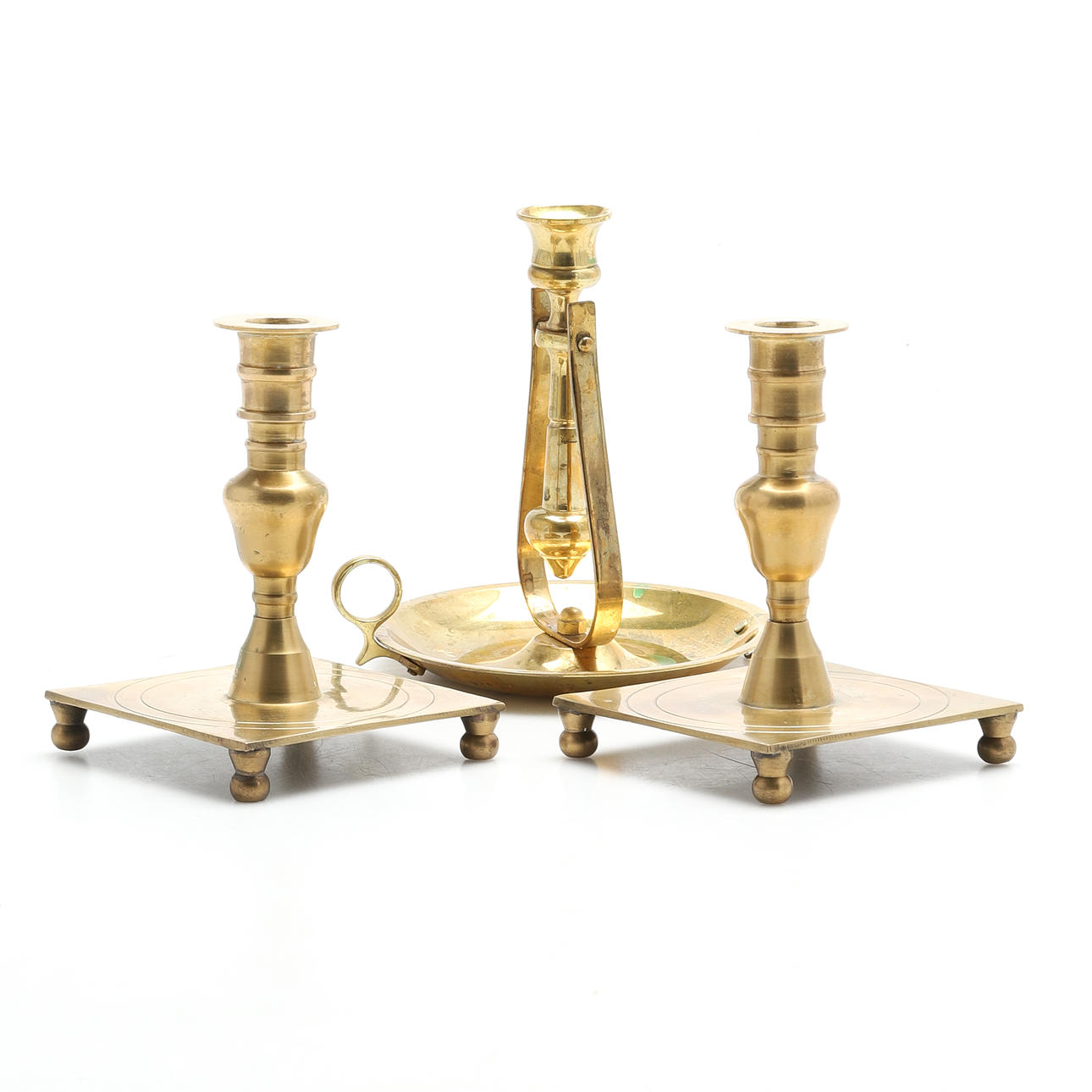 LJUSSTAKAR, mässing, 2+1 st.