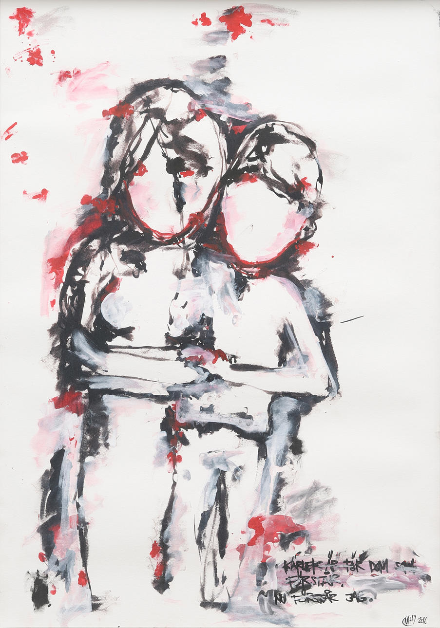 MANGE HELLBERG. Mixed media, monogram signed and dated 2016.