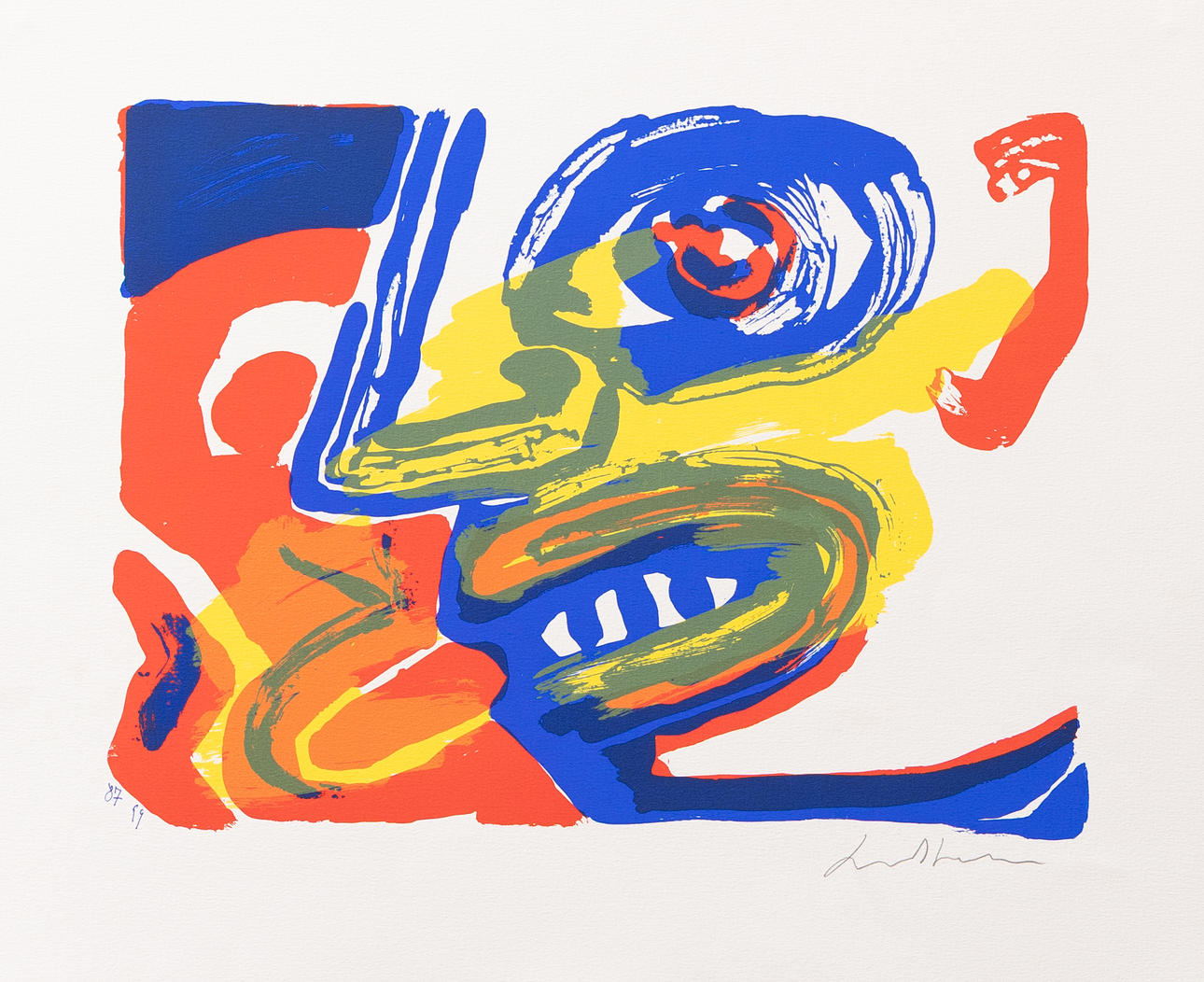 BENGT LINDSTRÖM. Untitled, lithograph no. 87/99, signed.