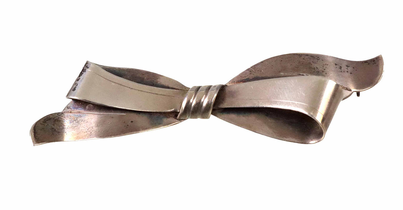 ANTIQUE BOWS - BROOCH, 925 silver.