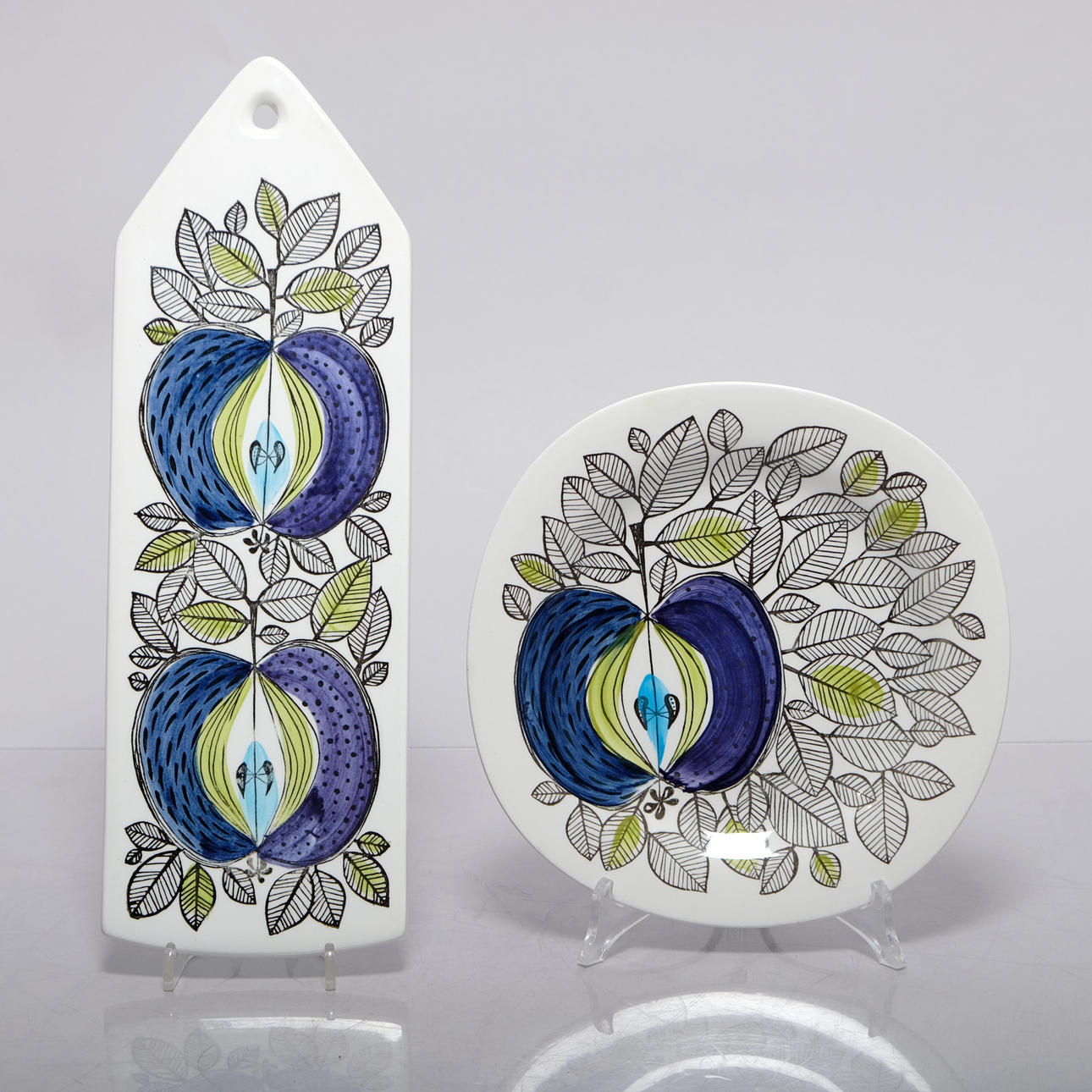 RÖRSTRAND, “Eden” Wall plaque, Plate, 2 pieces.