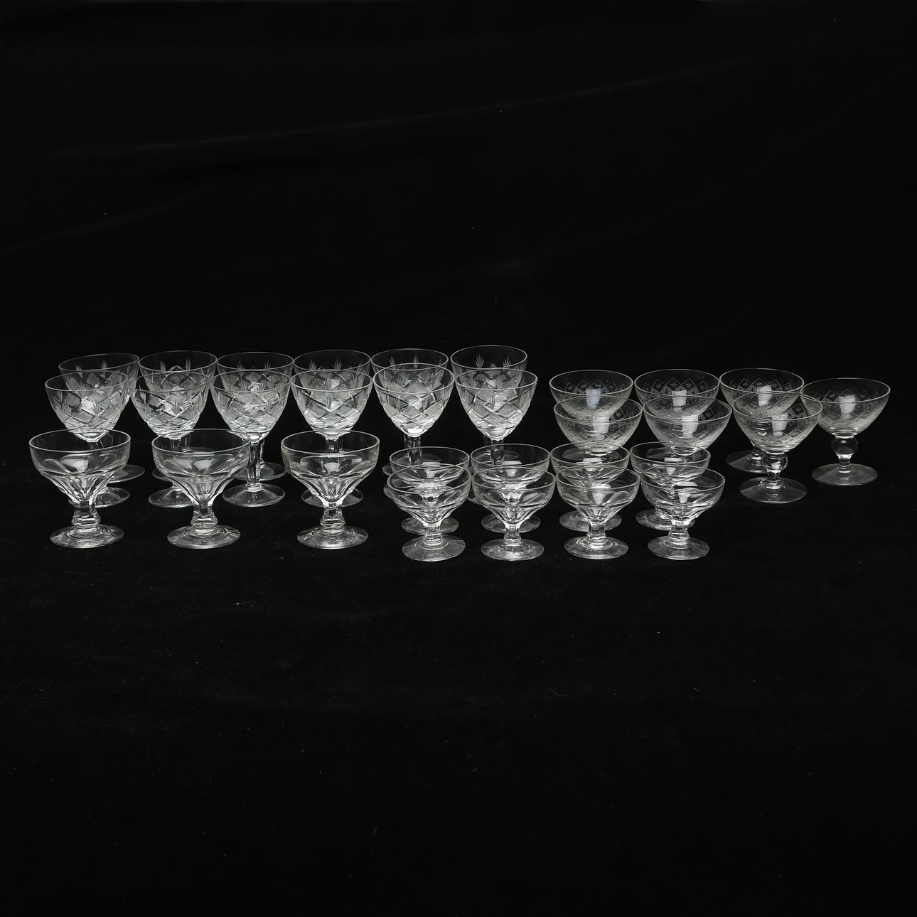 SERVING GLASSES, different varieties, 30 pcs.