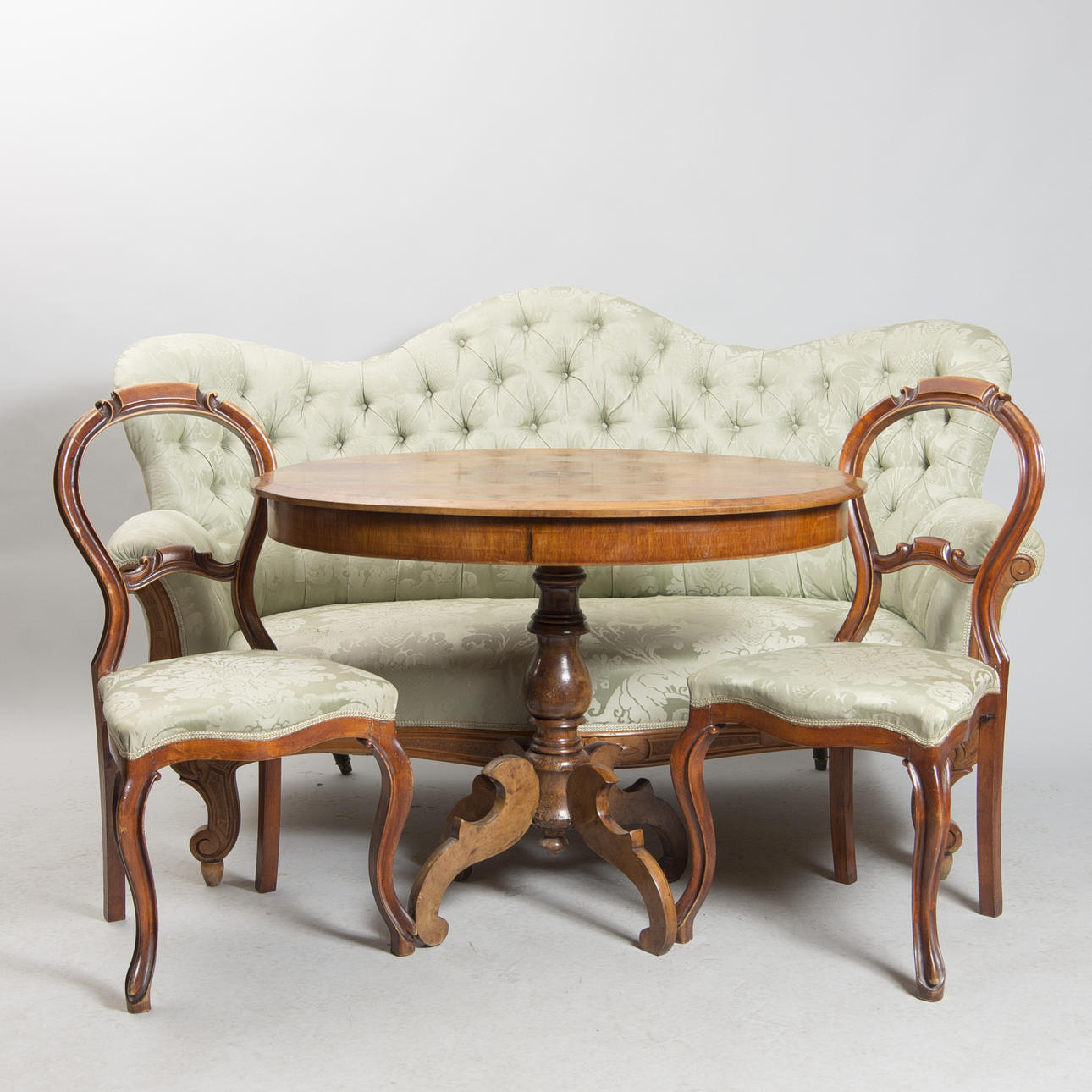 SALONGSGRUPP, mahogny, nyrokoko.