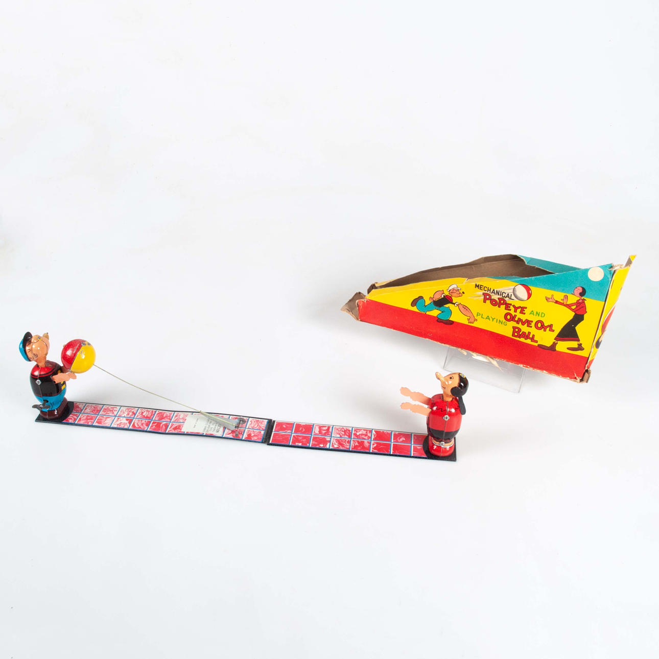 LINEMAR, Japan, 1950s. Metal toy, lithographed, retractable