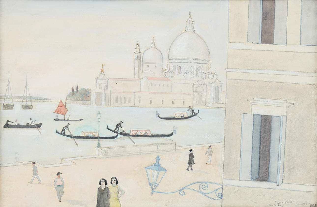 EINAR JOLIN. “Venezia”, mixed media on paper.