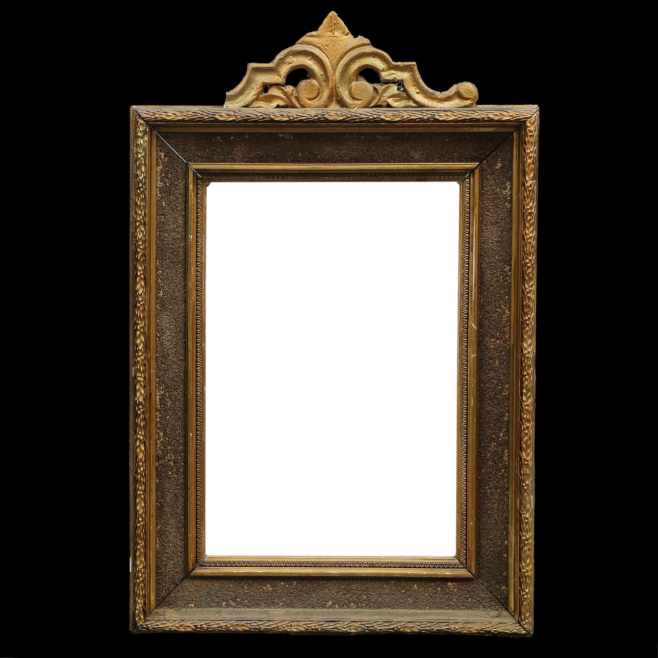 MIRROR, GOLD DECOR, 20TH CENTURY.
