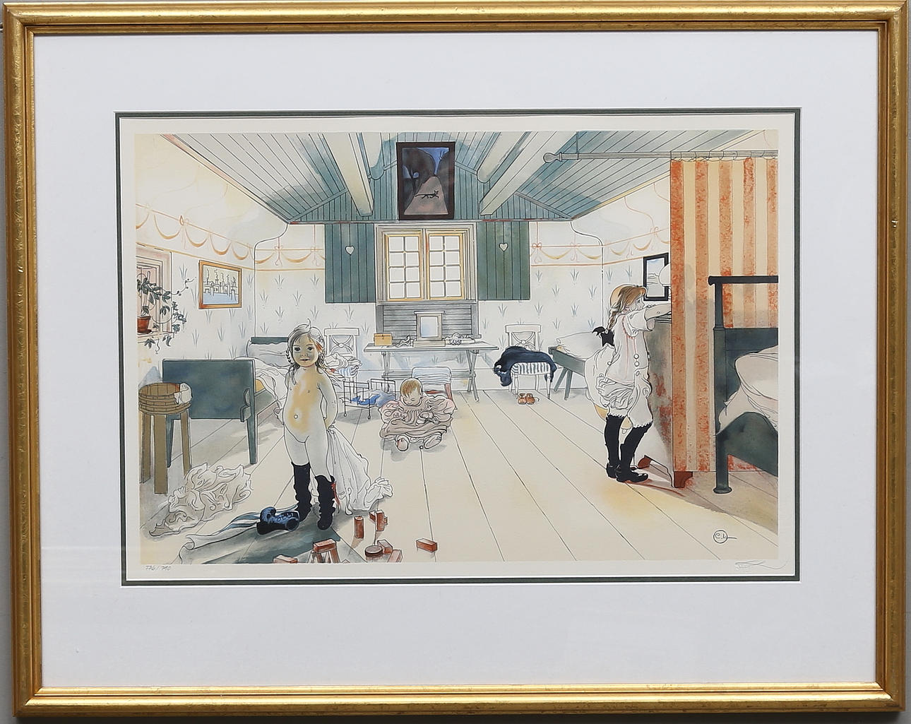 CARL LARSSON. EFTER. Färglitografi, numrerad 776/790.