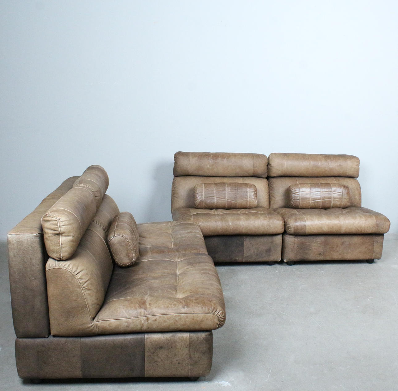1970s leather modular sofa.