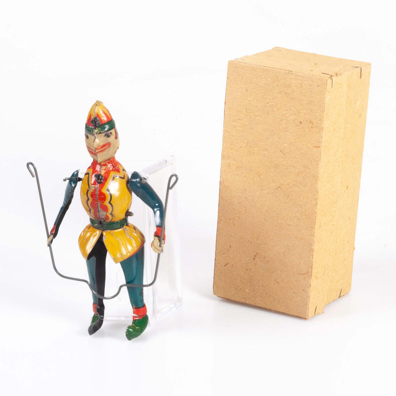 CLOWN WITH JUMP ROPE, Germany, sheet metal, extendable.