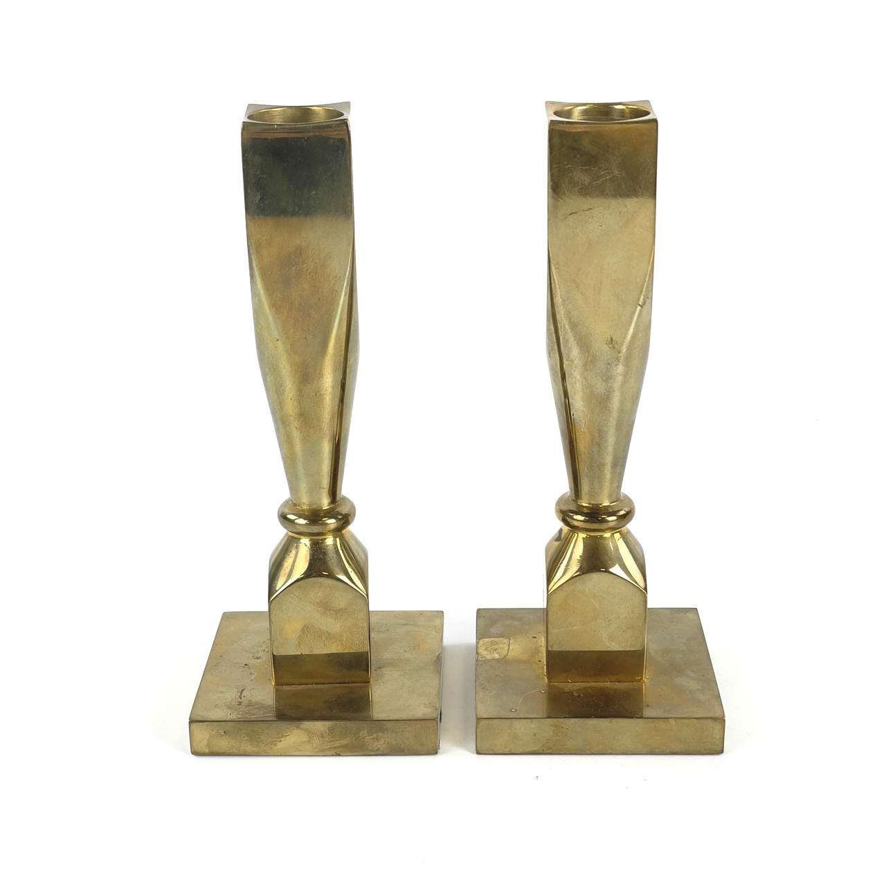 CANDLESTICKS, a pair, brass, GO Prodduct AS, 1970s.