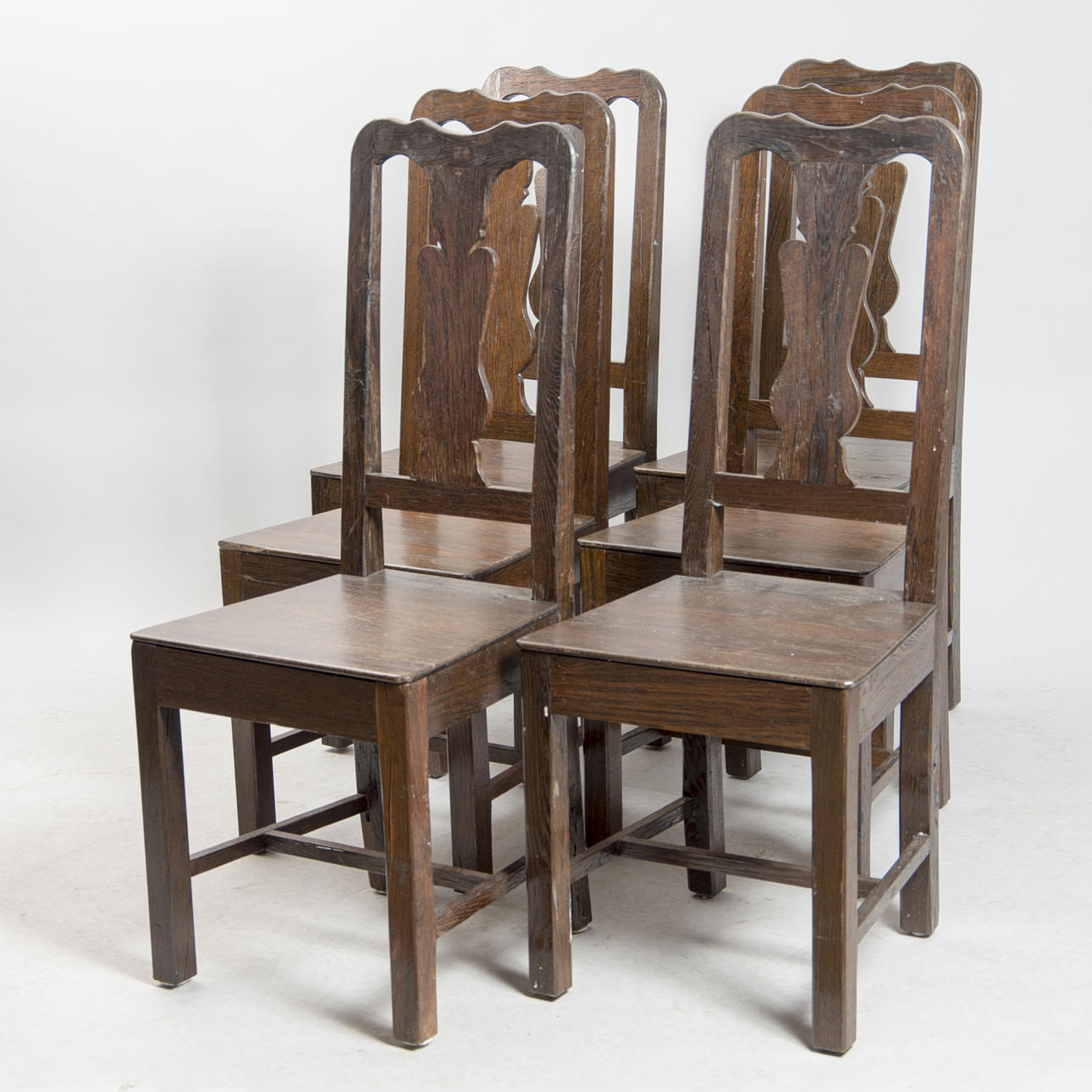 STOLAR, 6 stycken, ek, barockstil, 1900-tal.