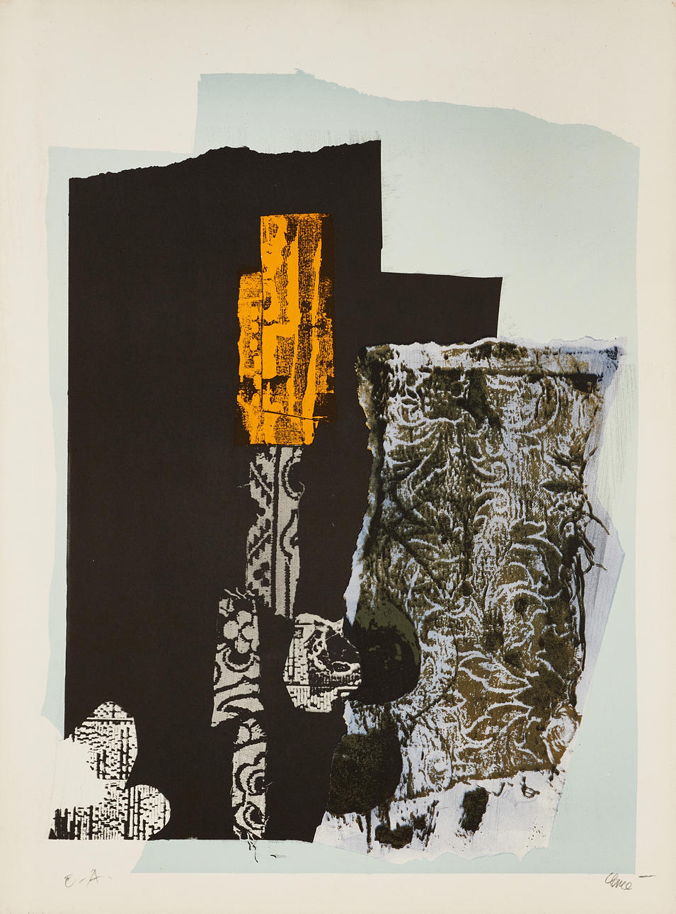 ANTONI CLAVÉ (1913-2005). Composition, signed Clavé, E-A, carborundum.