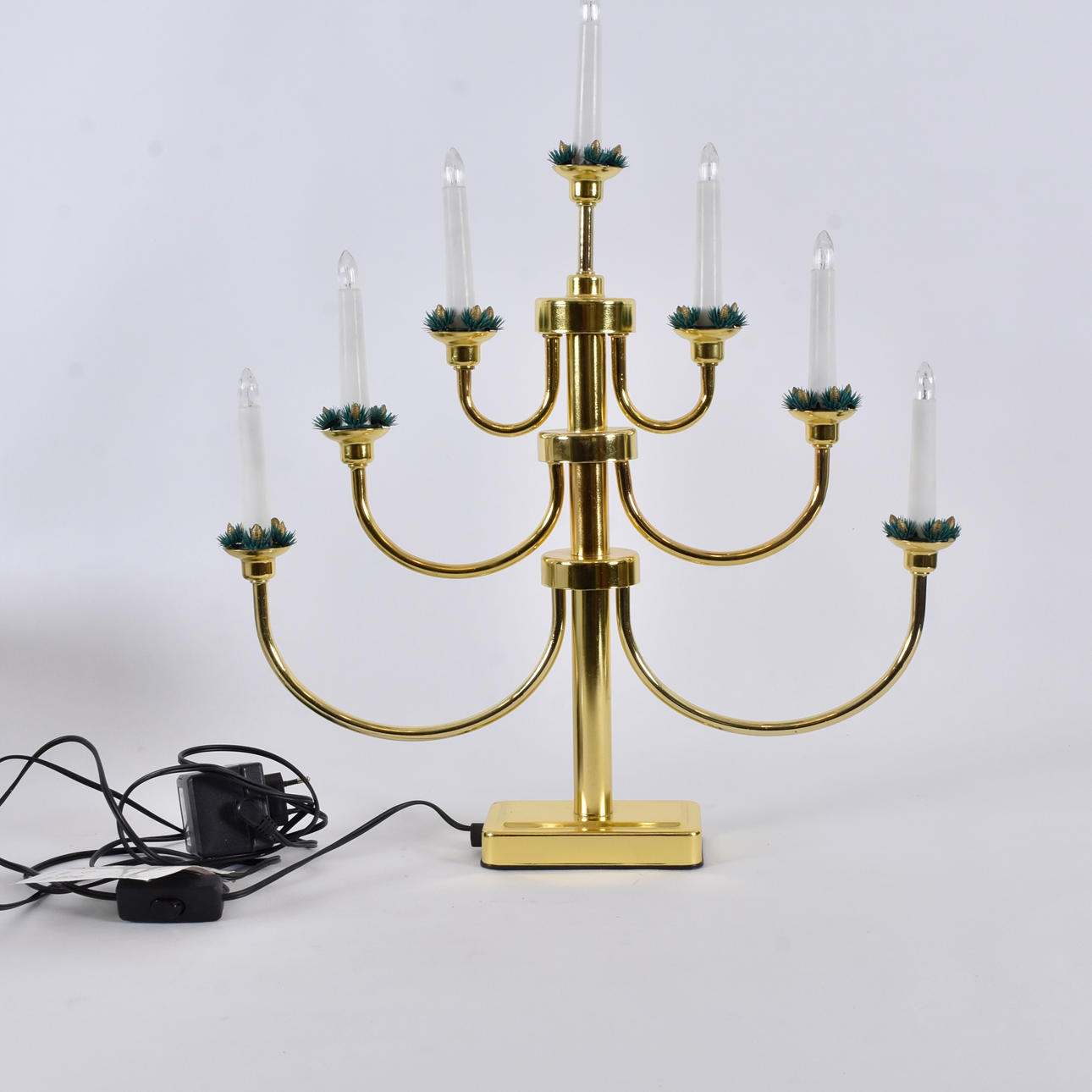 ADVENT CANDLESTICK, yellow metal, 7-arm, Thara.