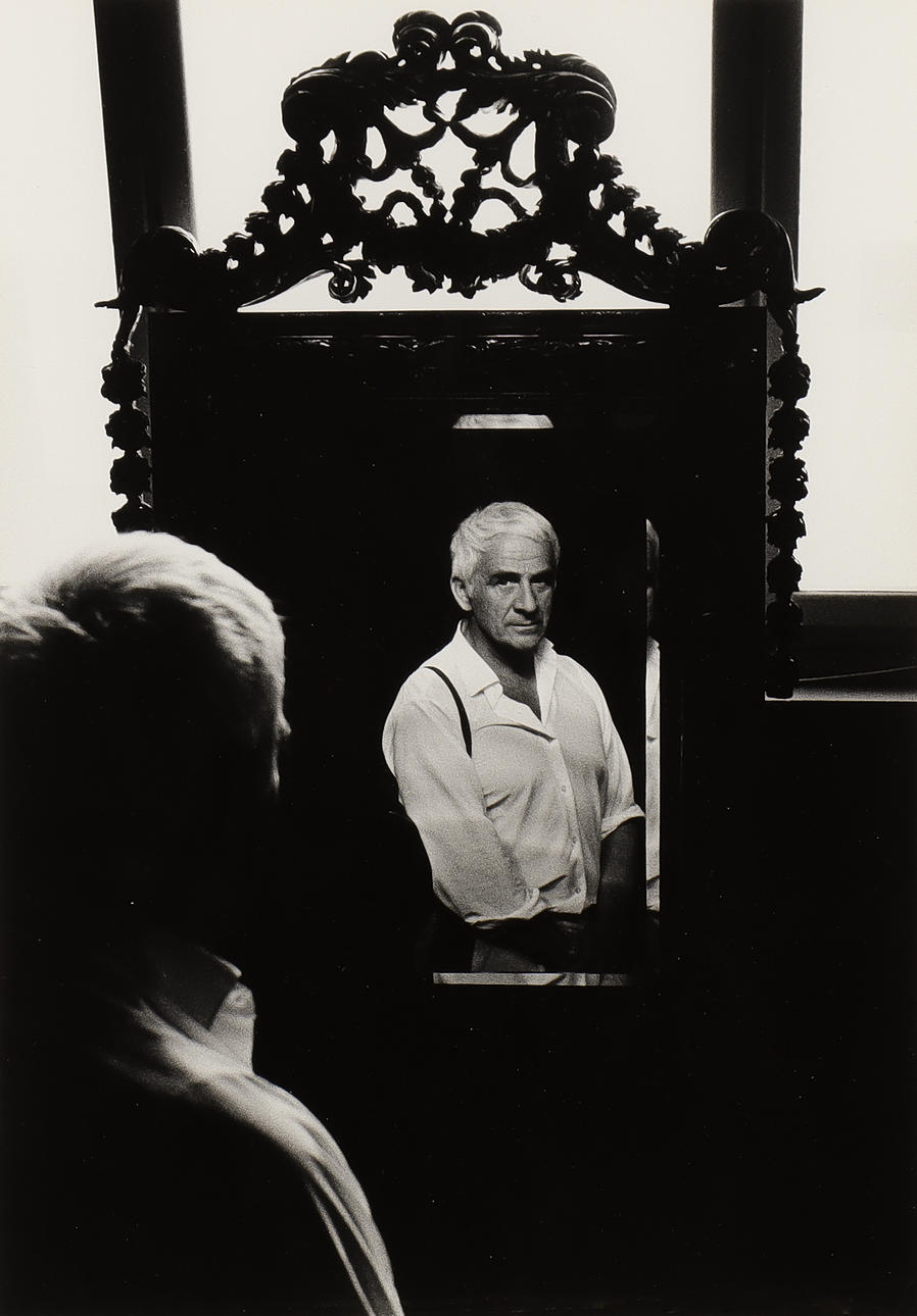 NILS-ERIK WIKEBÄCK. Portrait in mirror.