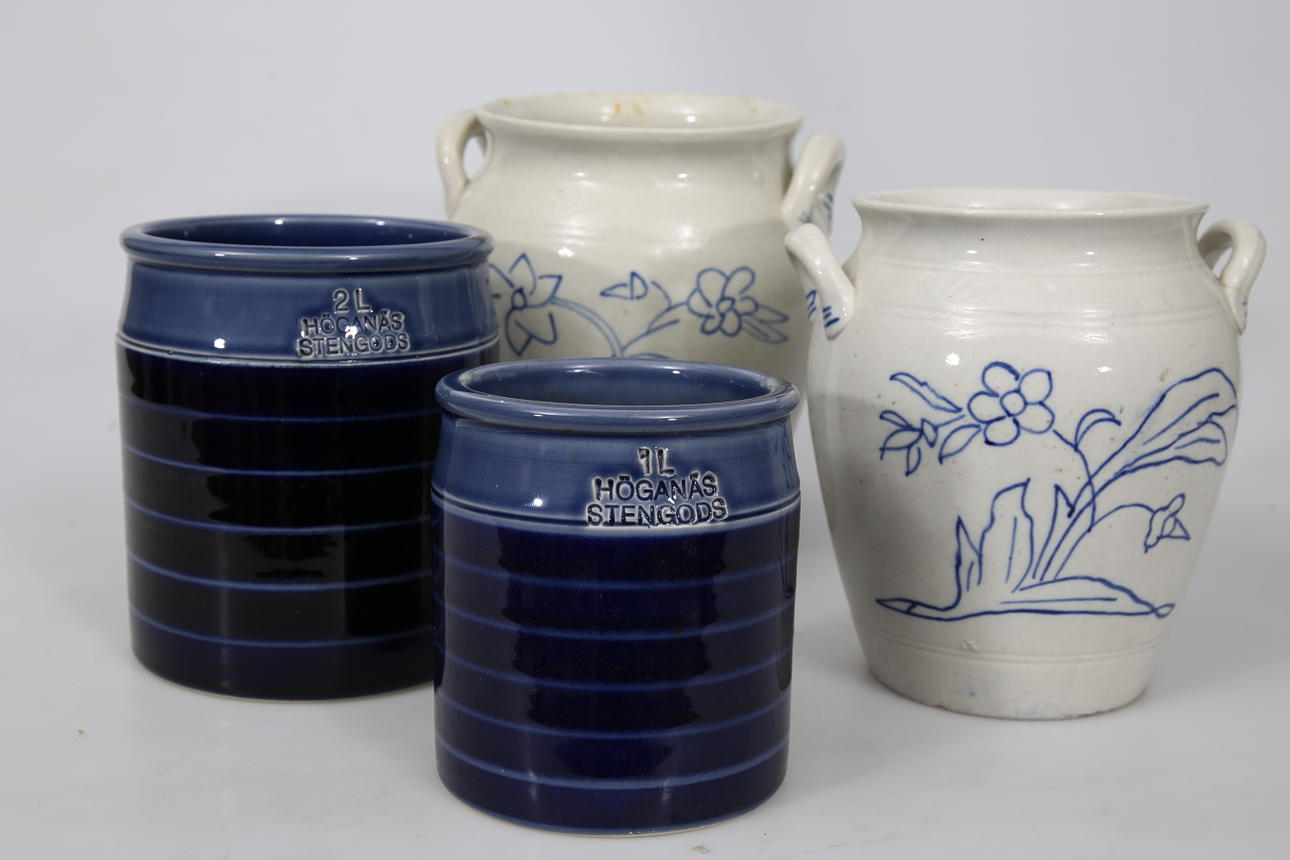 KRUS, stengods och porslin, 4 stycken, Höganäs och Göteborg.