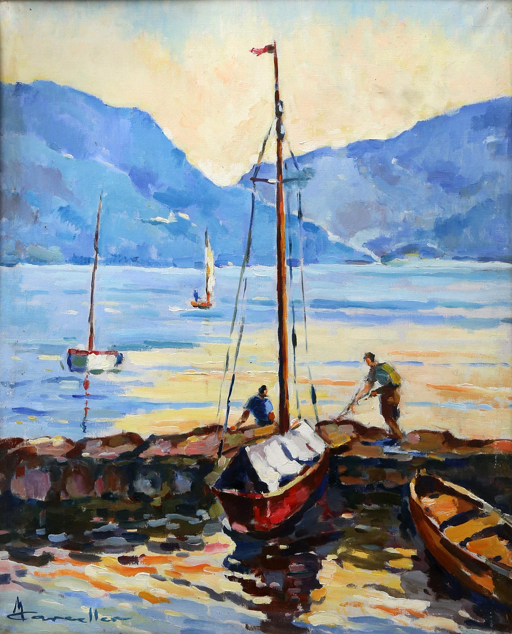 SPANISH SCHOOL, 20TH CENTURY. Seascape.