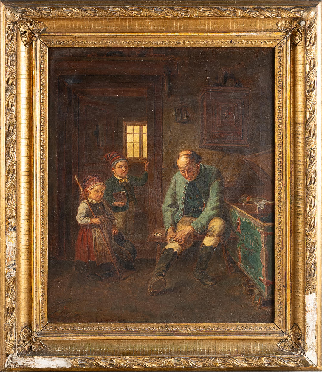 BENGT NORDENBERG. Interiör, olja på duk.