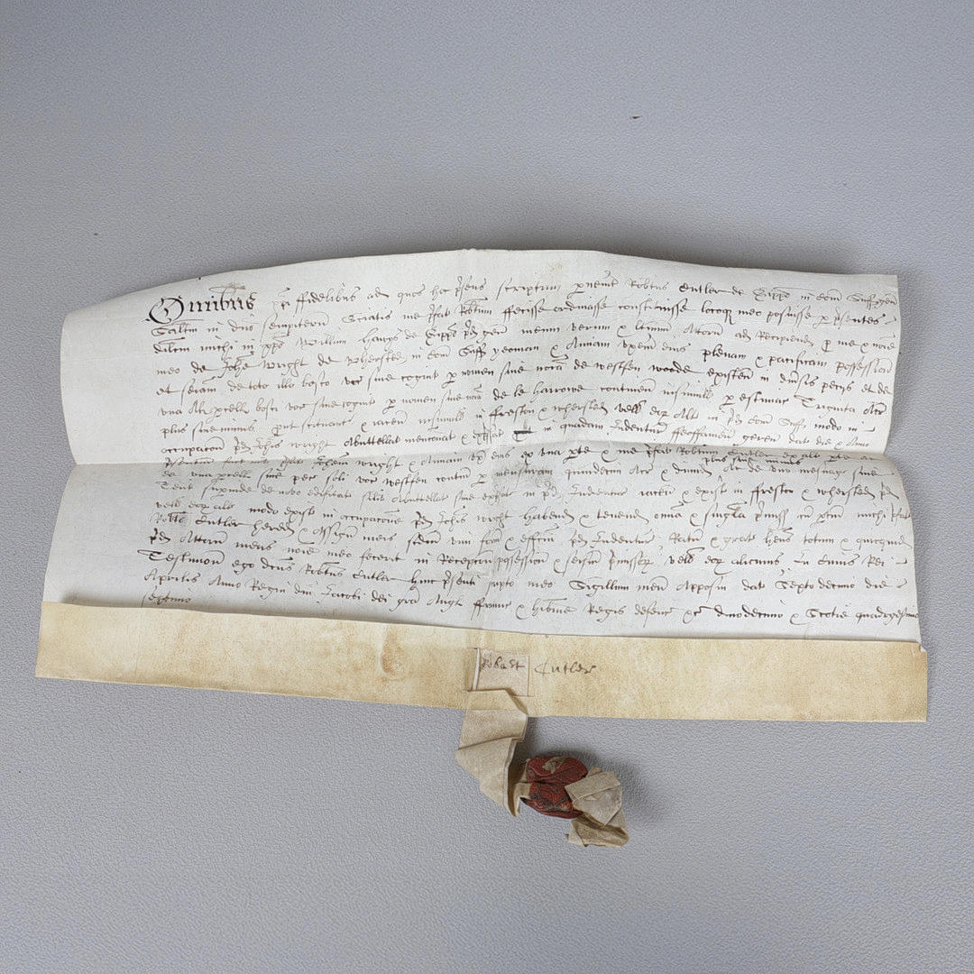 A 17TH CENTURY MANUSCRIPT INDENTURE, ROBERT CUTLER.