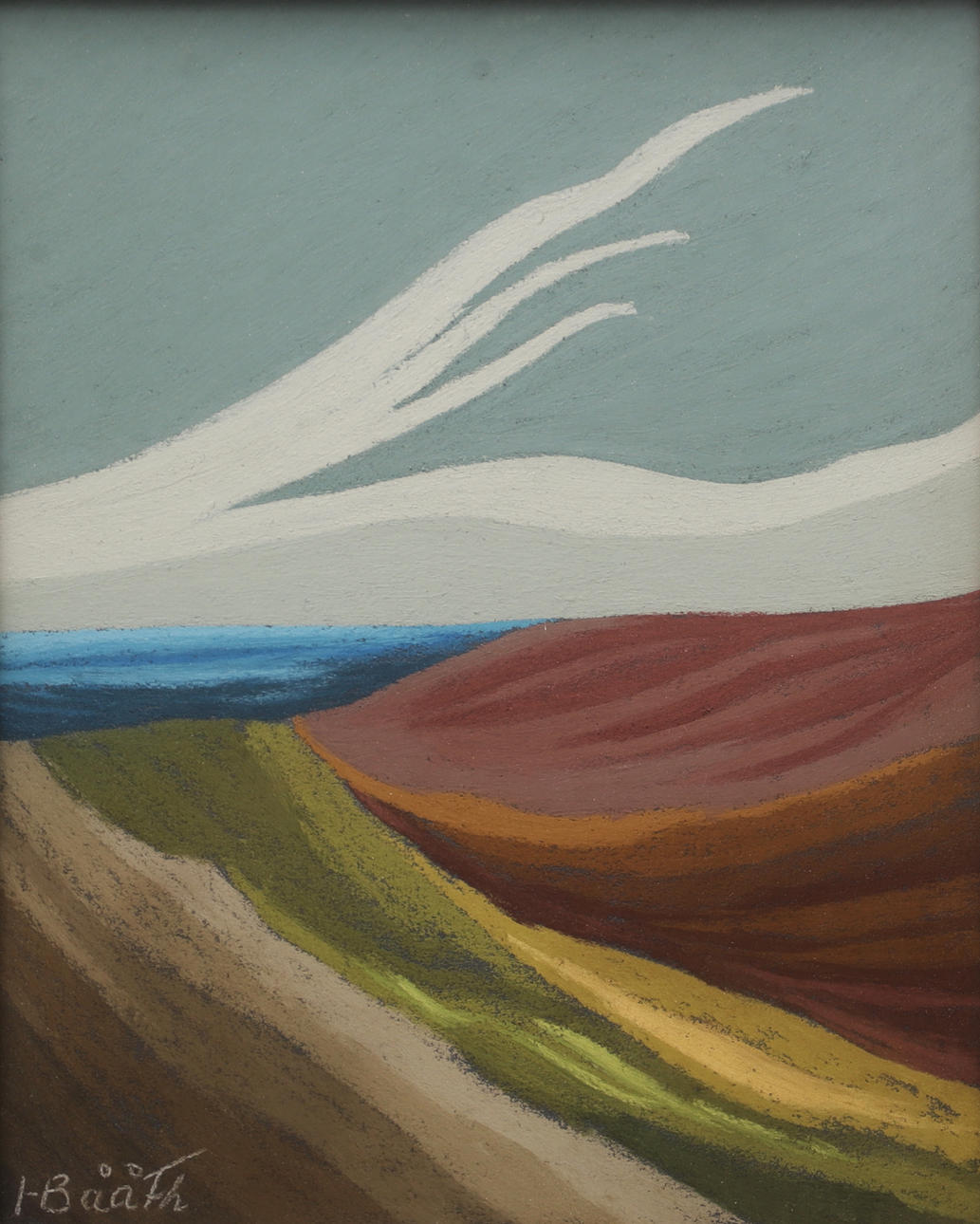 HILDING BÅÅTH. Pastel, signed.