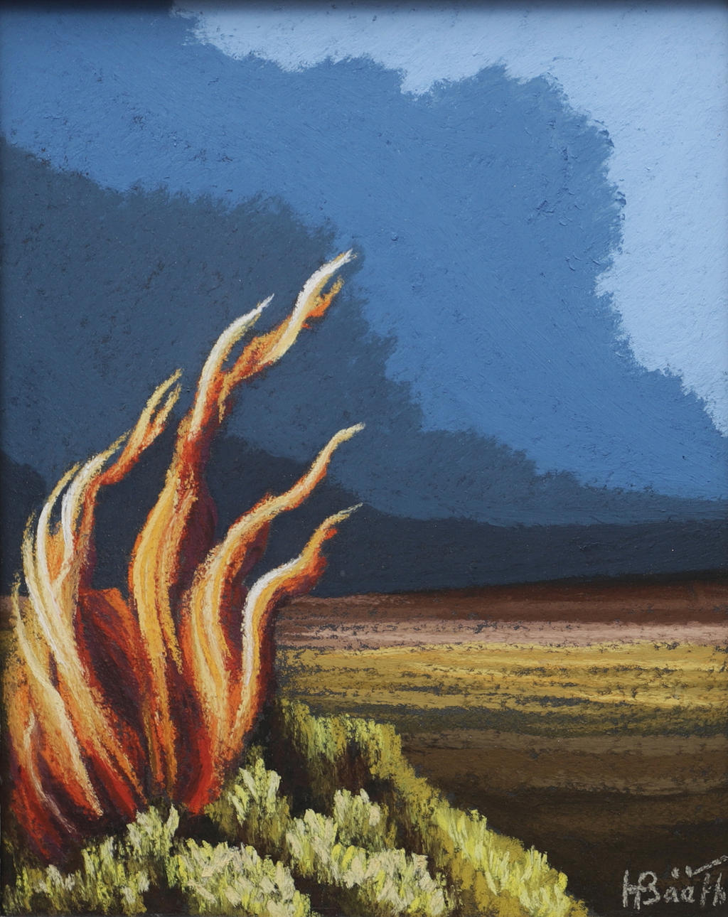 HILDING BÅÅTH. Pastel, signed.