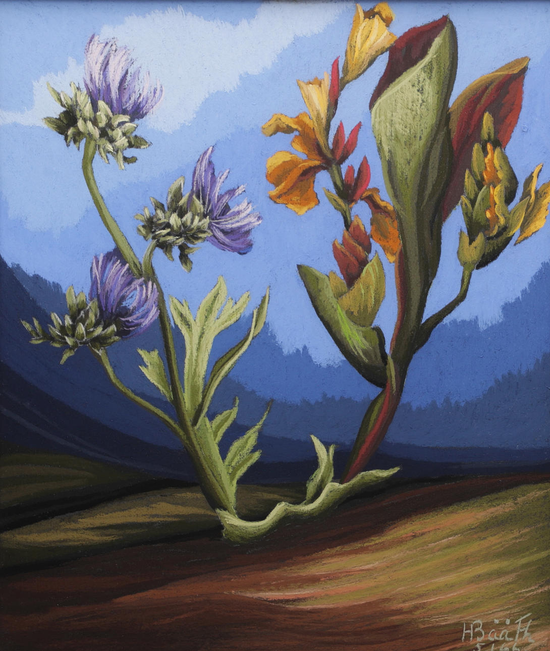 HILDING BÅÅTH. Pastel, signed and dated 5.1.66.