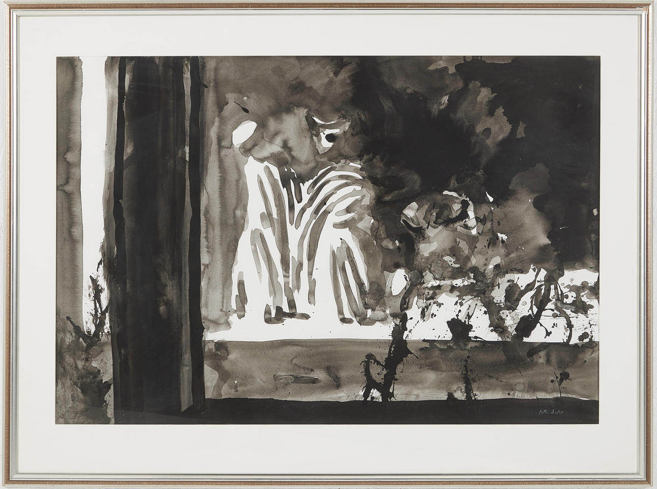 PETER DAHL. Composition with figures, watercolour, signed Peter Dahl.