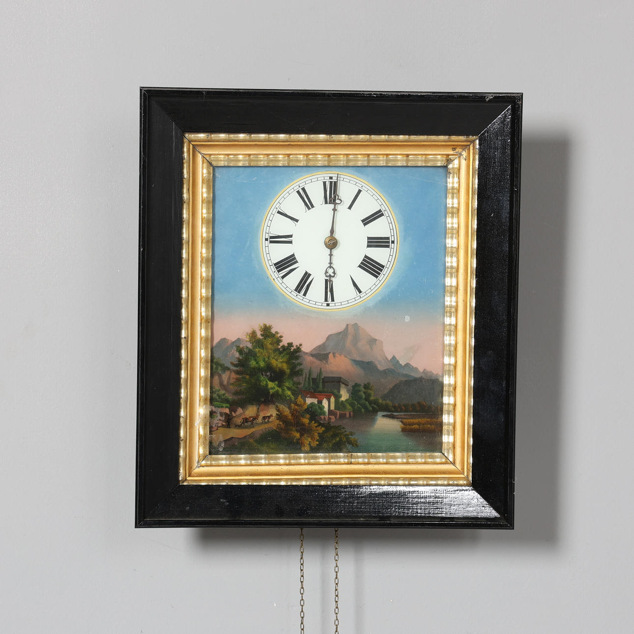 WALL CLOCK, sk. “schwarzwaldur”, 19th century.