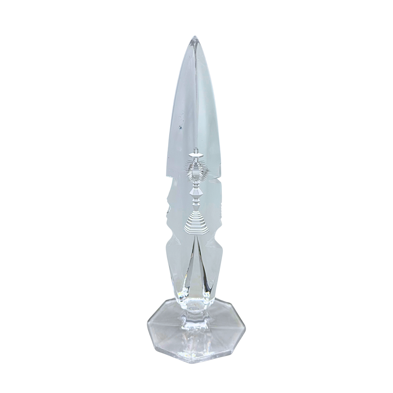 CRYSTAL GLASS OBELISK.
