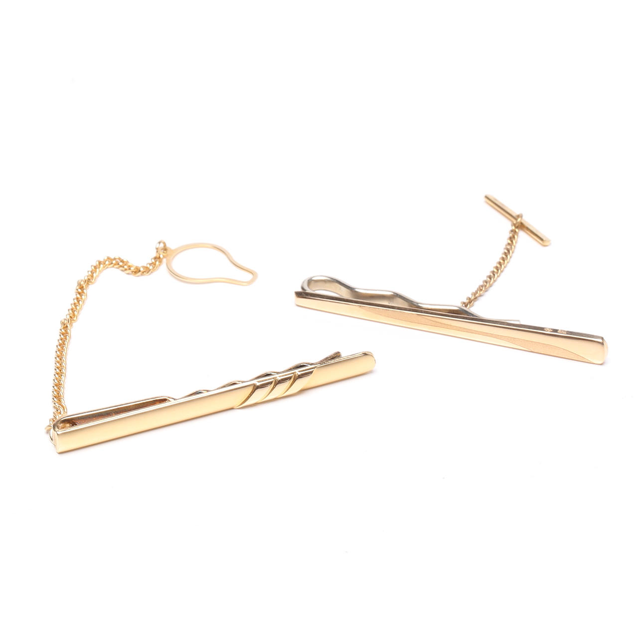 TIE PIN, 2-piece, 18k gold and metal. total weight about 13.1 grams ...