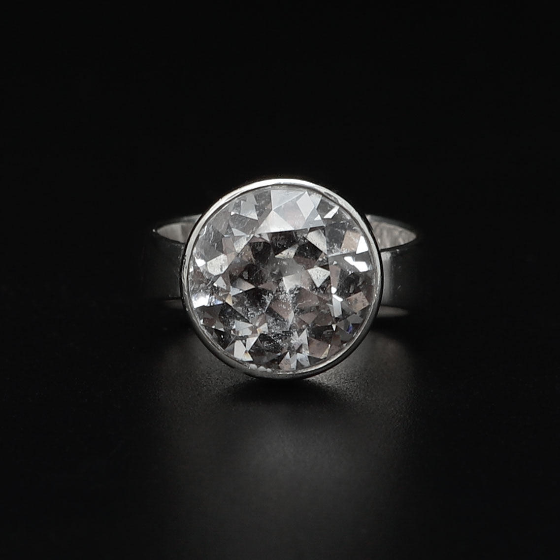 GERT THYSELL. A ring, silver, rock crystal, Gussi, Malmö, 1972.