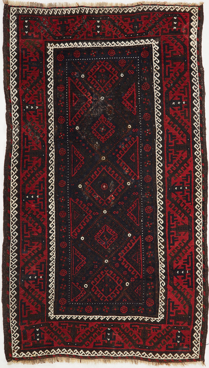 ORIENTMATTA. Beluch, semiantik, ca 188x107 cm.