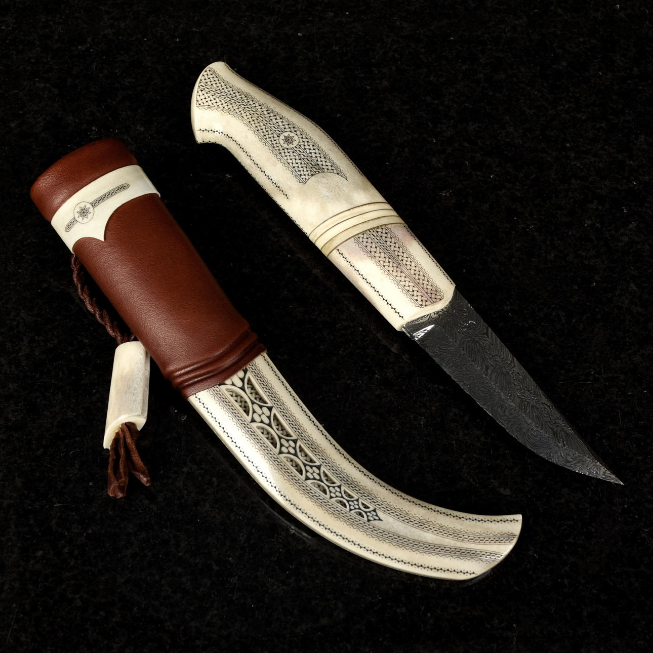JÖRGEN SUNDSTRÖM. Half-horn knife/ craft, signed.