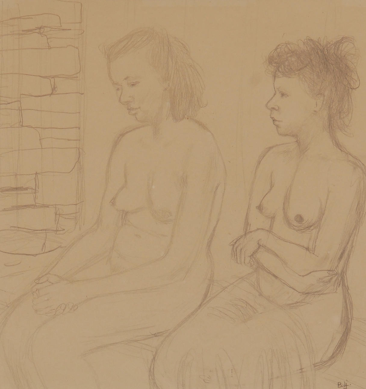 BIRGER  LJUNGQUIST. Teckning, signerad BLJ.