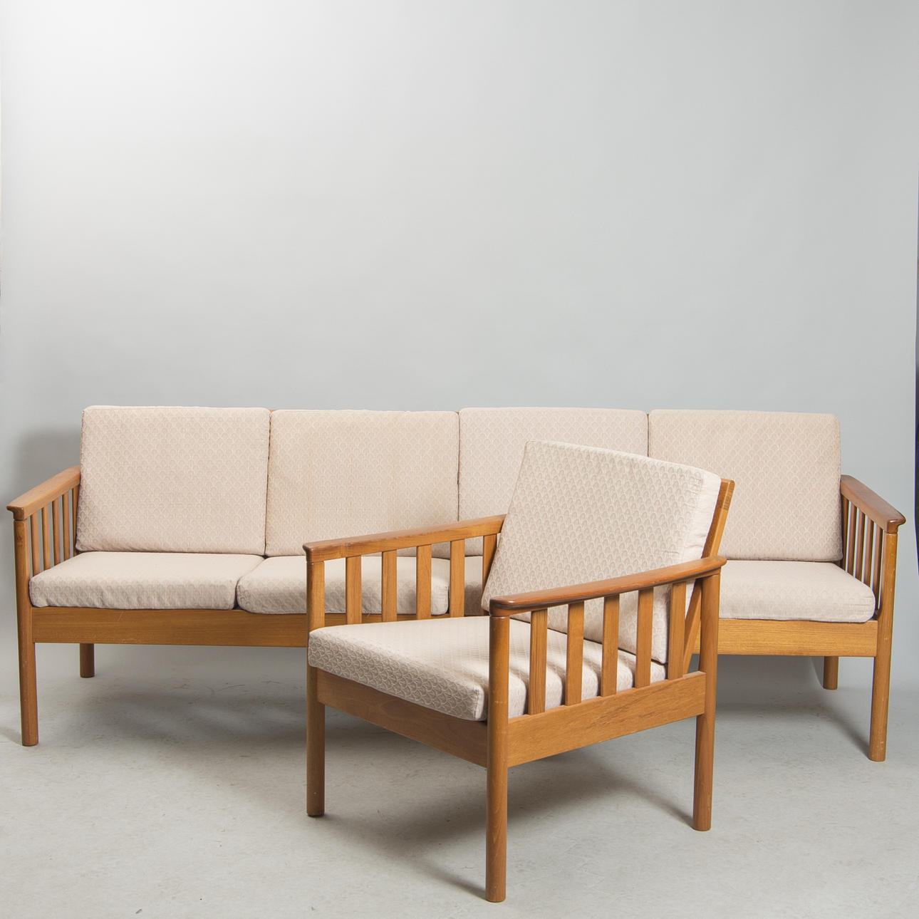 SOFFA SAMT FÅTÖLJ, teak, 1900-talets mitt, Skaraborgs möbelindustri, Tibro.