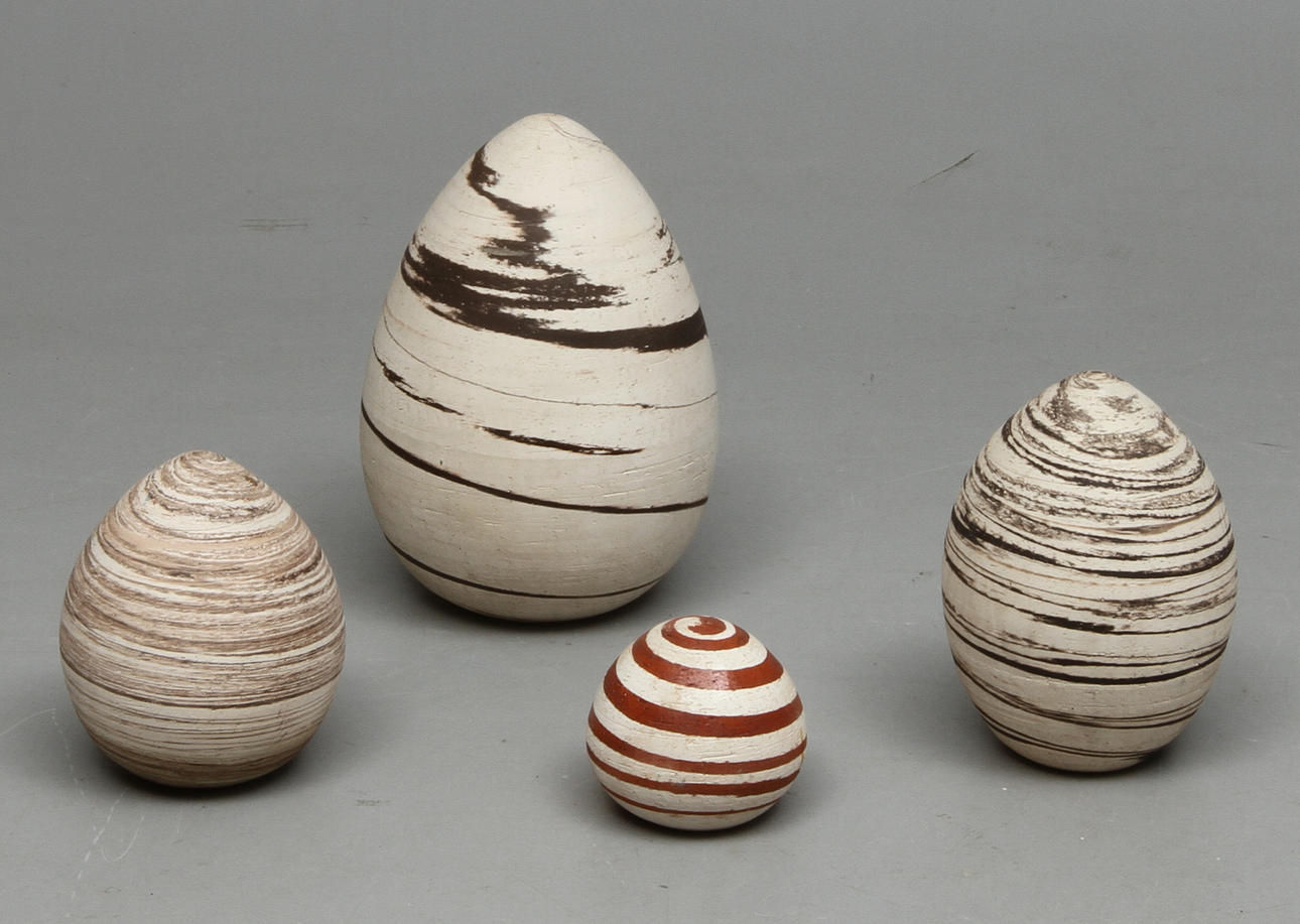 FIGURINER/SKULPTURER, 4 st,keramik, troligen Bo eller Margot Borgström.