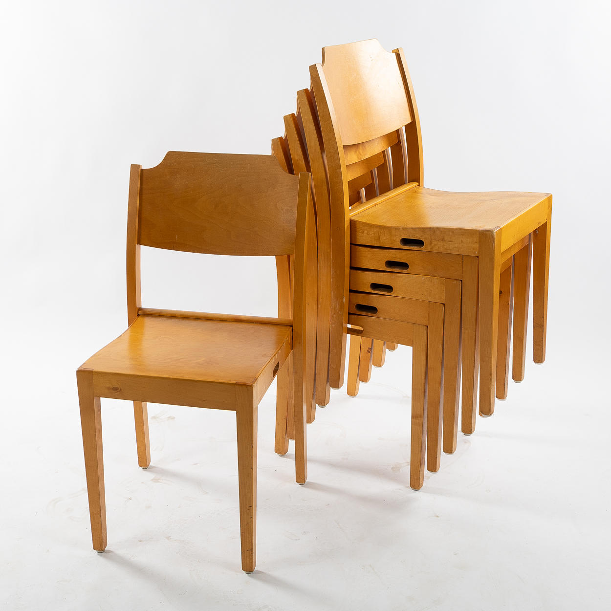 CHAIRS, 6 pcs, orchestral model, stackable.