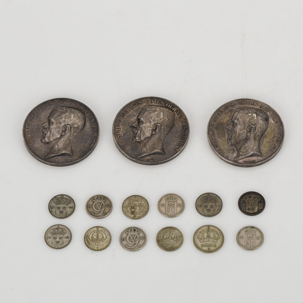 MYNT och MEDALJER, 15 st. silver.