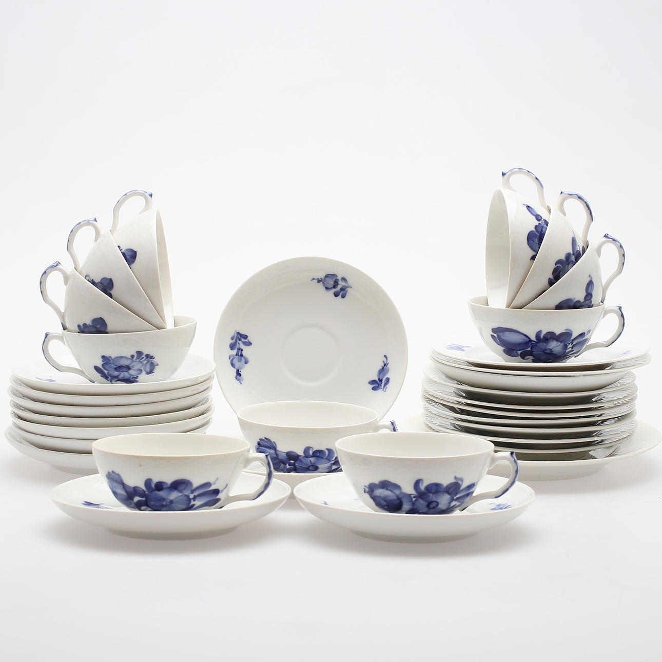 KAFFESEVIS, 33 delar, "Blå Blomster", Kunglig Dansk, 1900-tal.