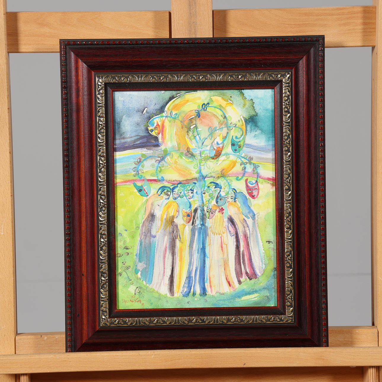 GUNILLA MACFARLANE. WATERCOLOUR, “The Prayer Bell”, signed.