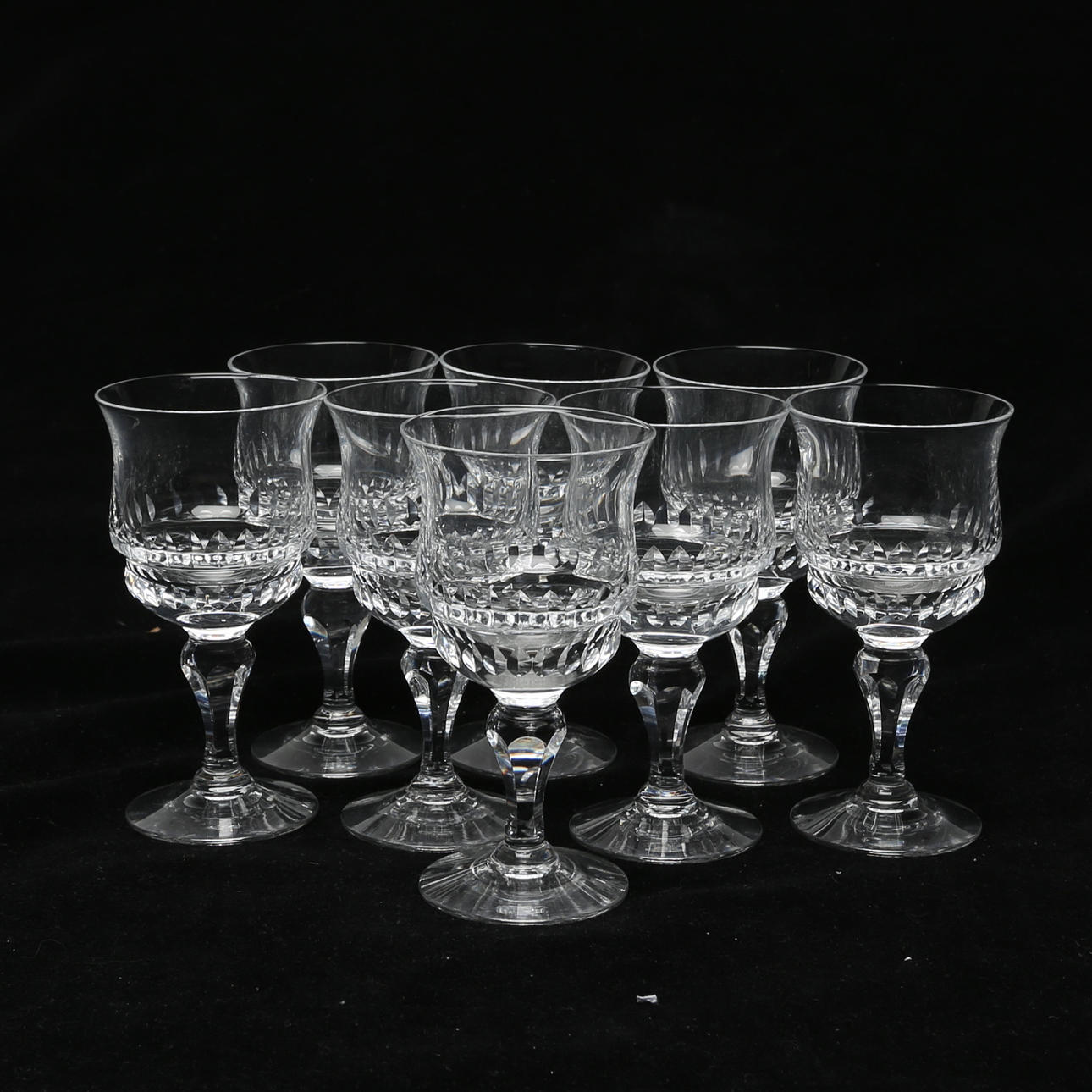 GLASS 8 pcs, cut decor.