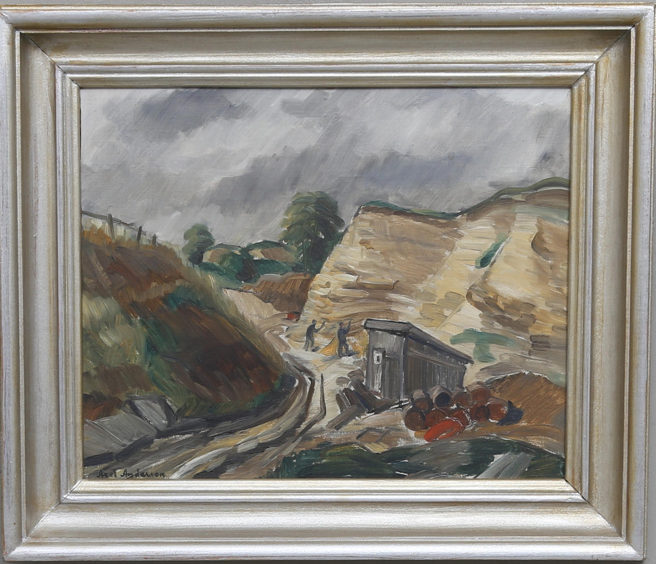 AXEL ANDERSSON. Olja på pannå, Signerad.