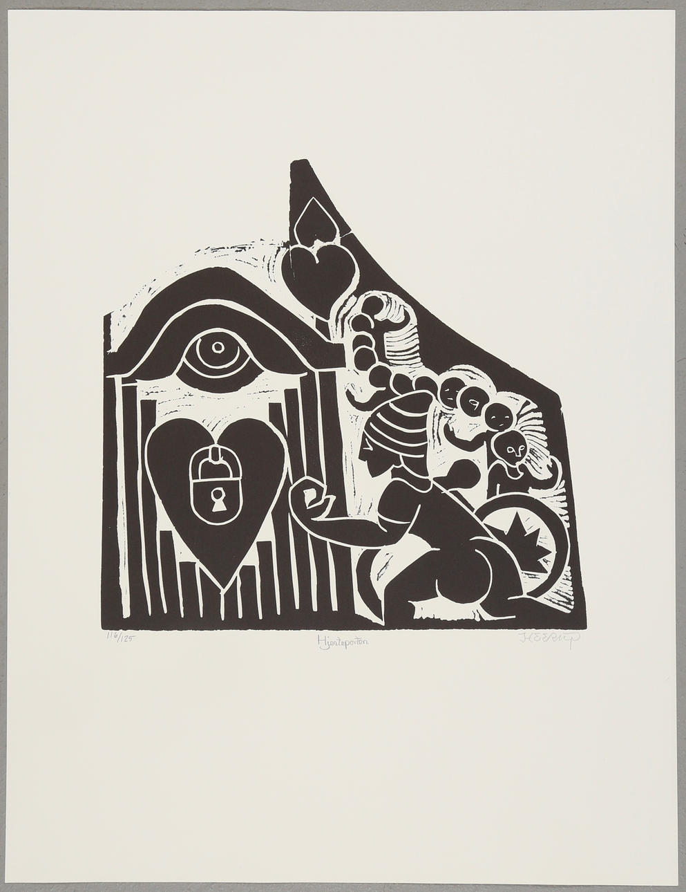HENRY HEERUP. “Heart Gate”, lithography.