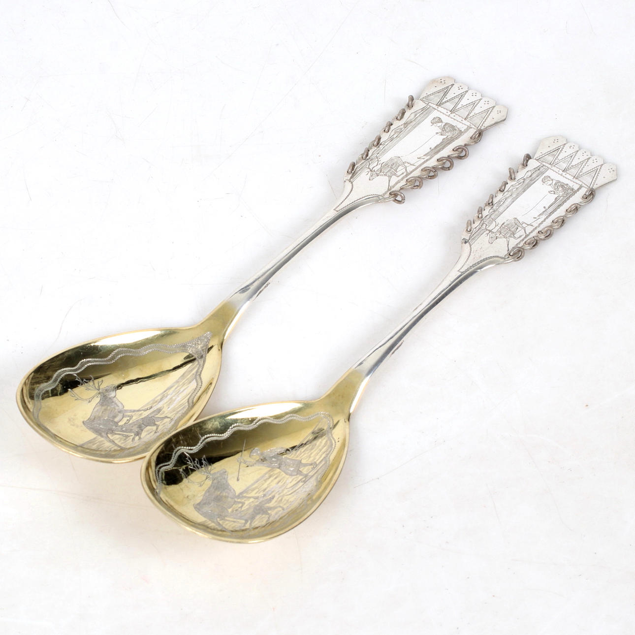 Two silver Sami spoons, Eric Lindbäck, 1953. Silver & Metals - Silver ...