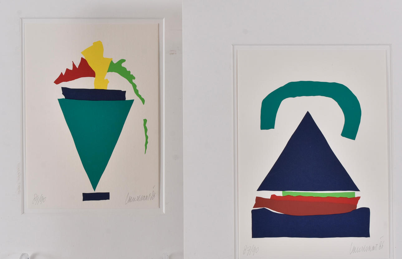 HANS LANDSAAT. Color lithographs, 2 pieces.